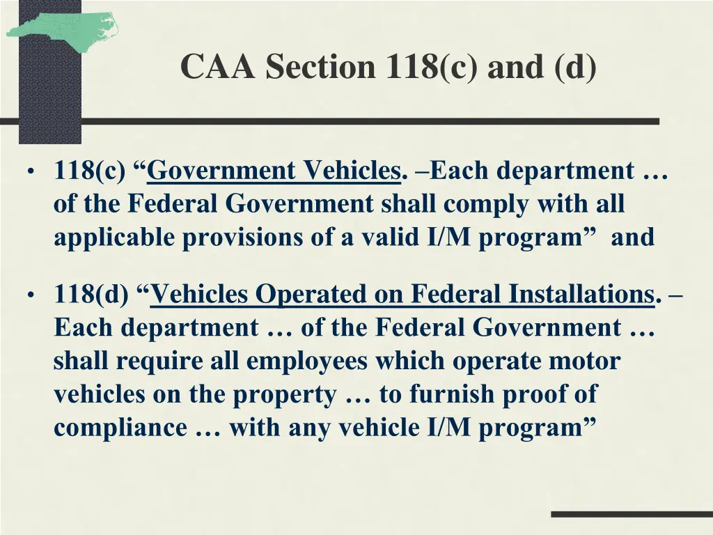 caa section 118 c and d