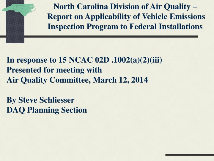 north carolina division of air quality report