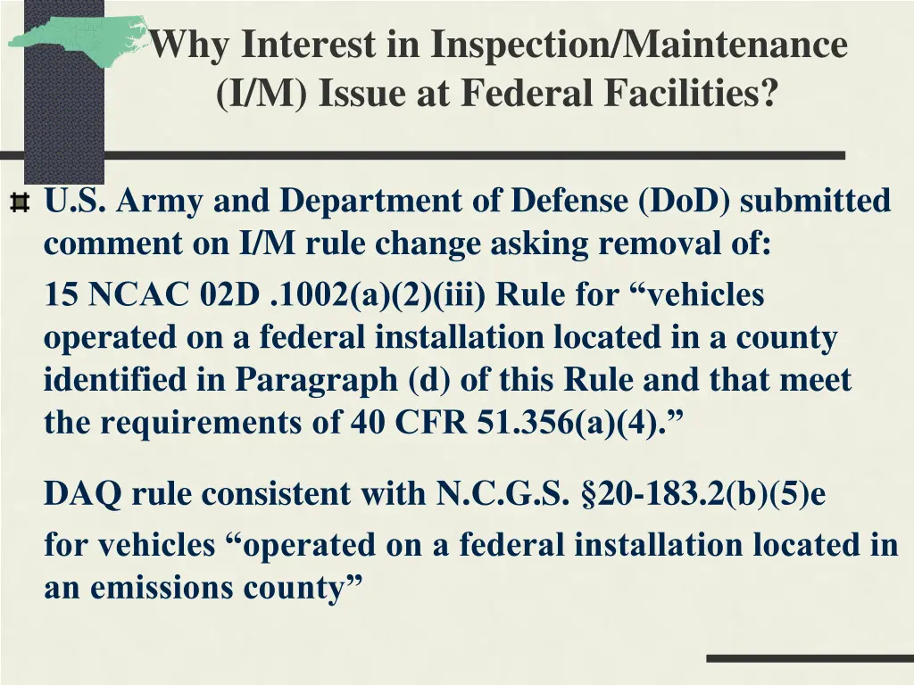 why interest in inspection maintenance i m issue