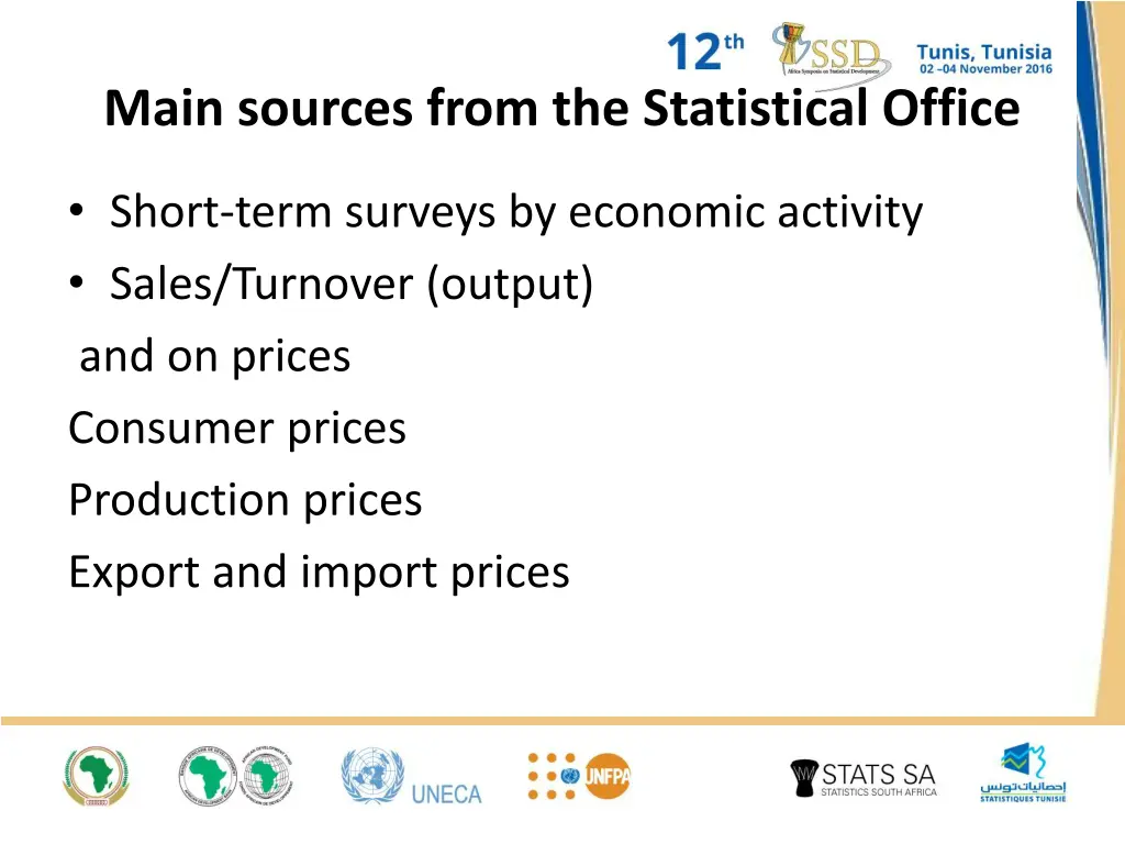main sources from the statistical office