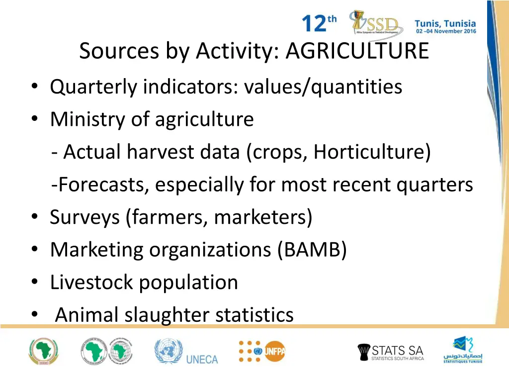 sources by activity agriculture quarterly