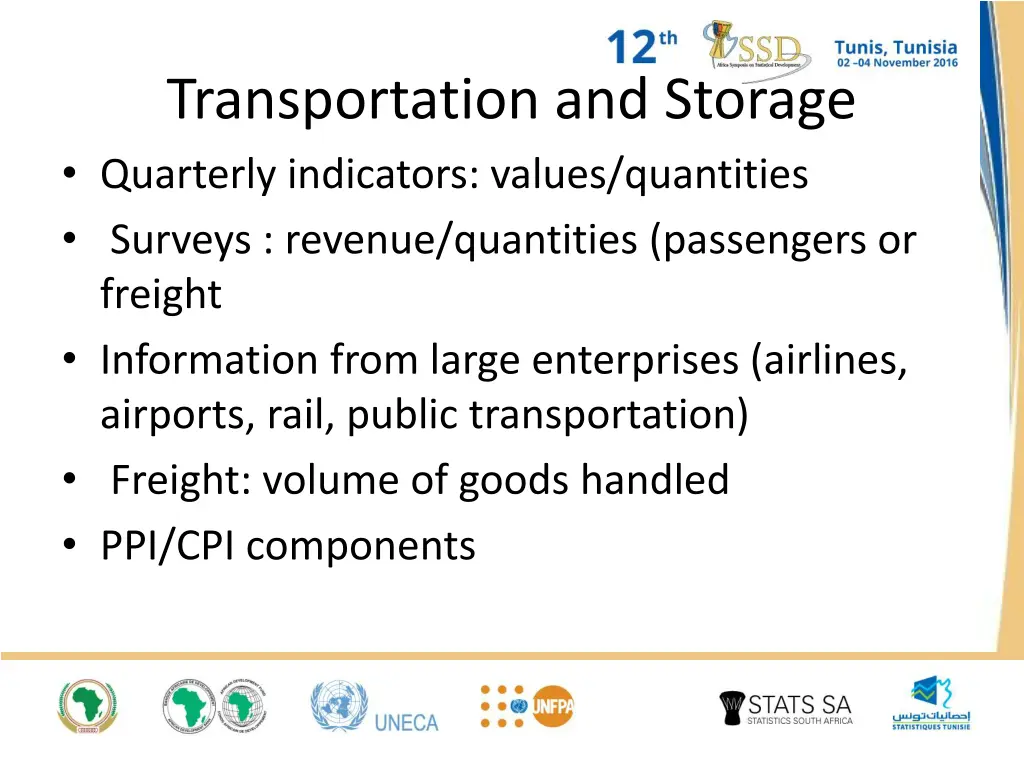 transportation and storage quarterly indicators