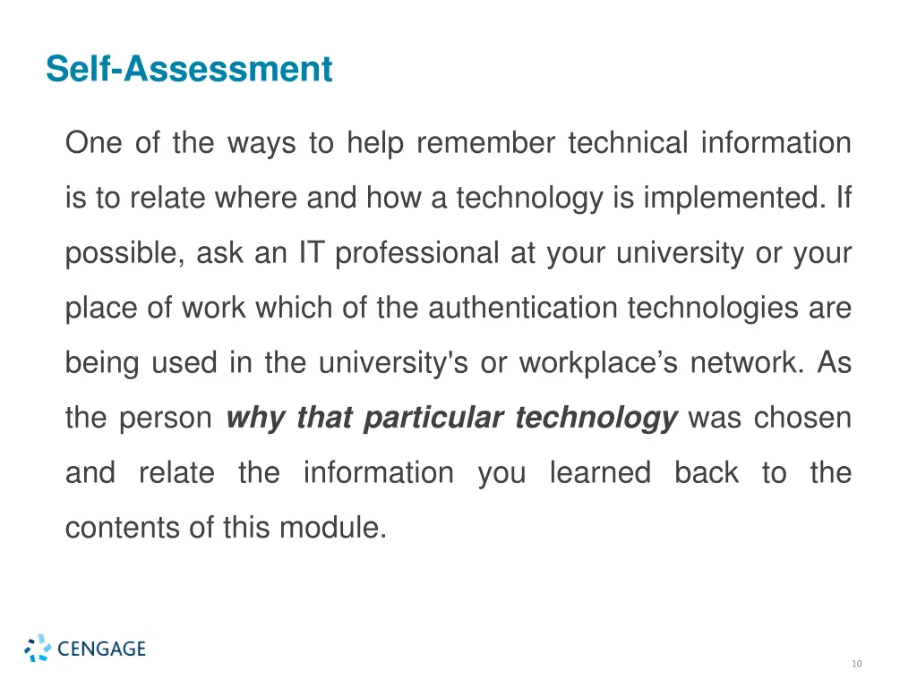 self assessment