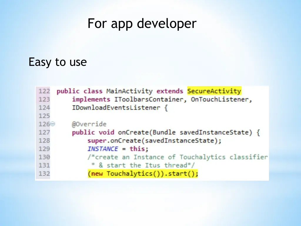 for app developer
