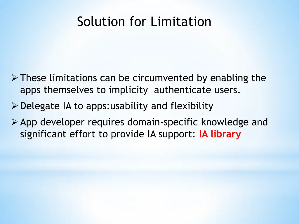 solution for limitation