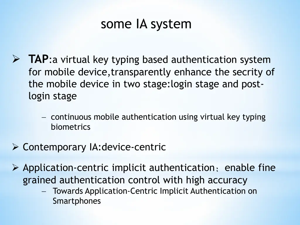 some ia system