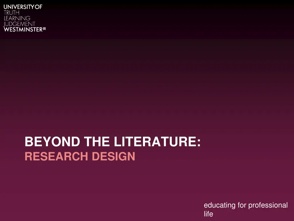 beyond the literature research design