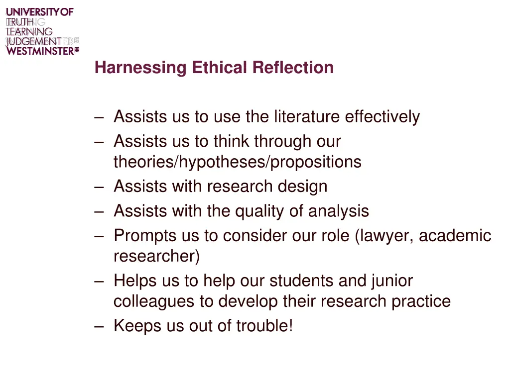 harnessing ethical reflection