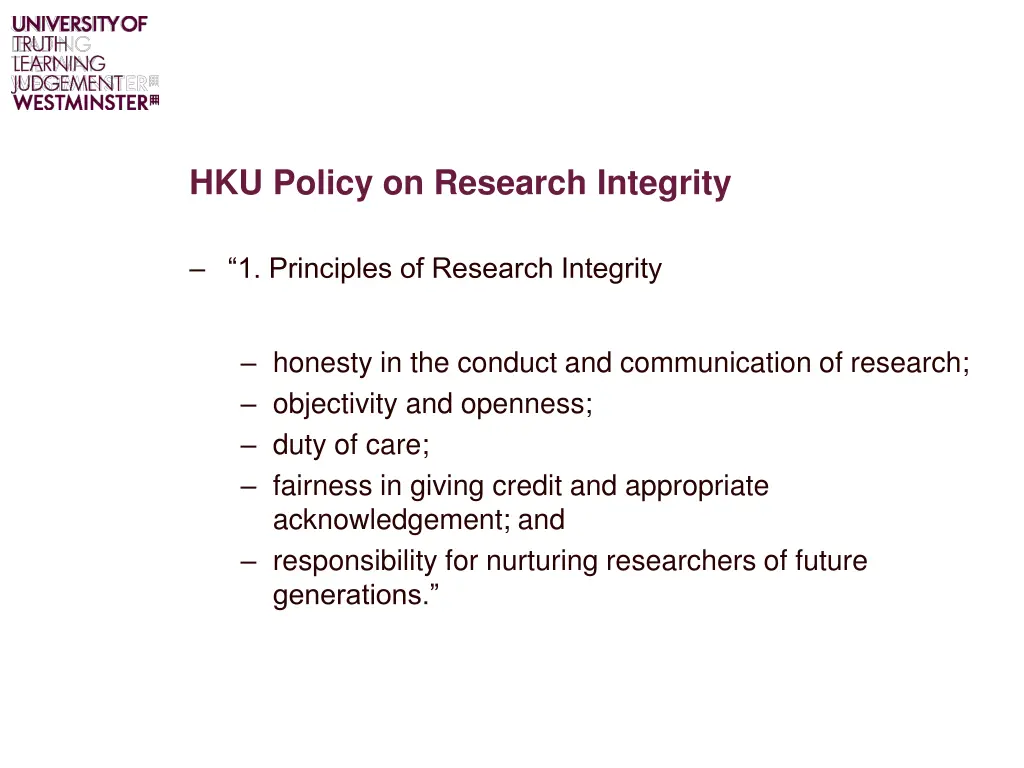 hku policy on research integrity