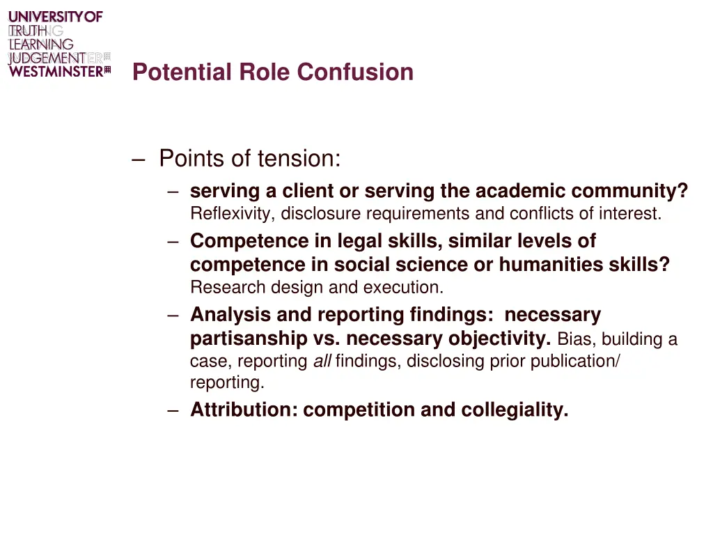 potential role confusion