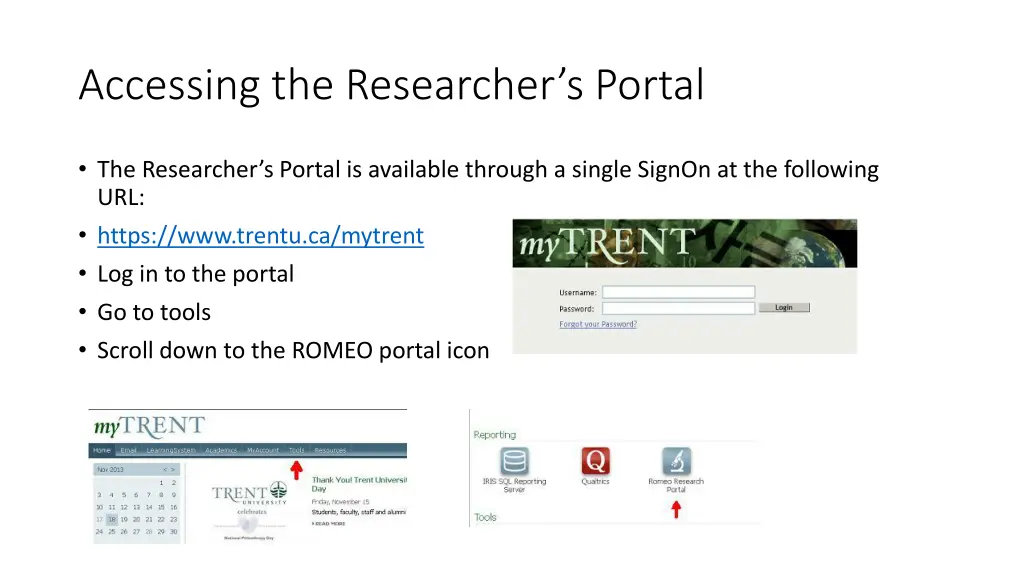 accessing the researcher s portal
