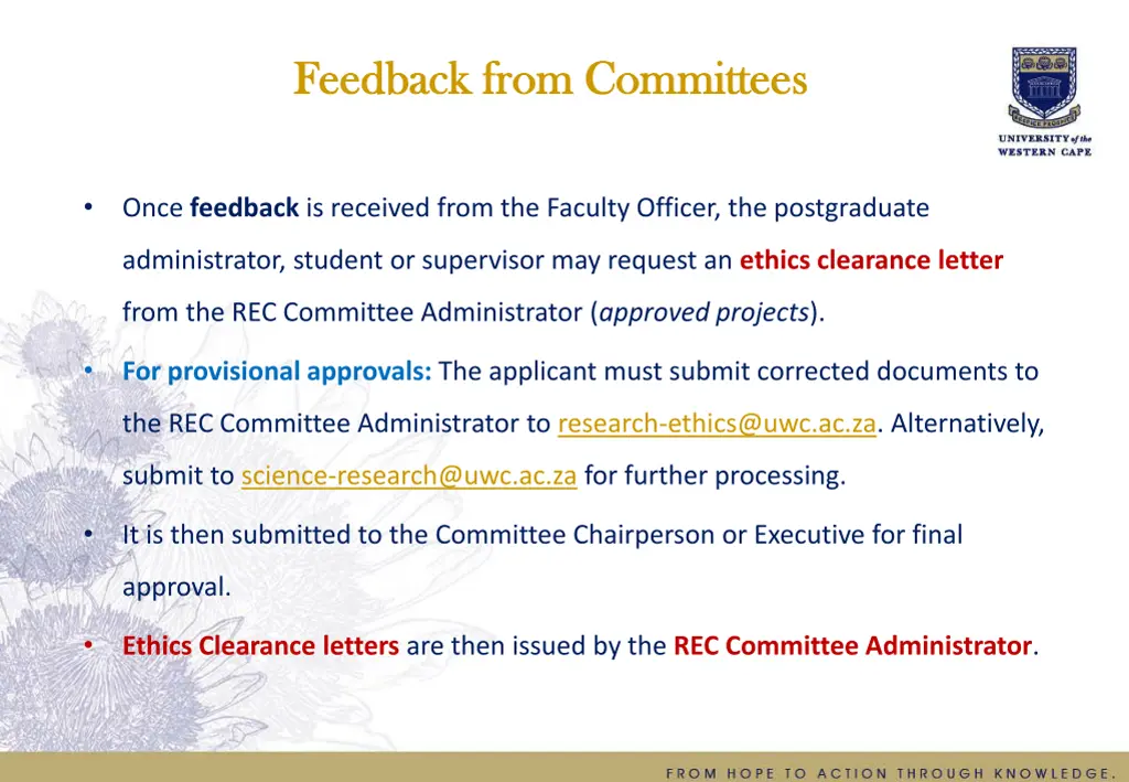 feedback from committees feedback from committees