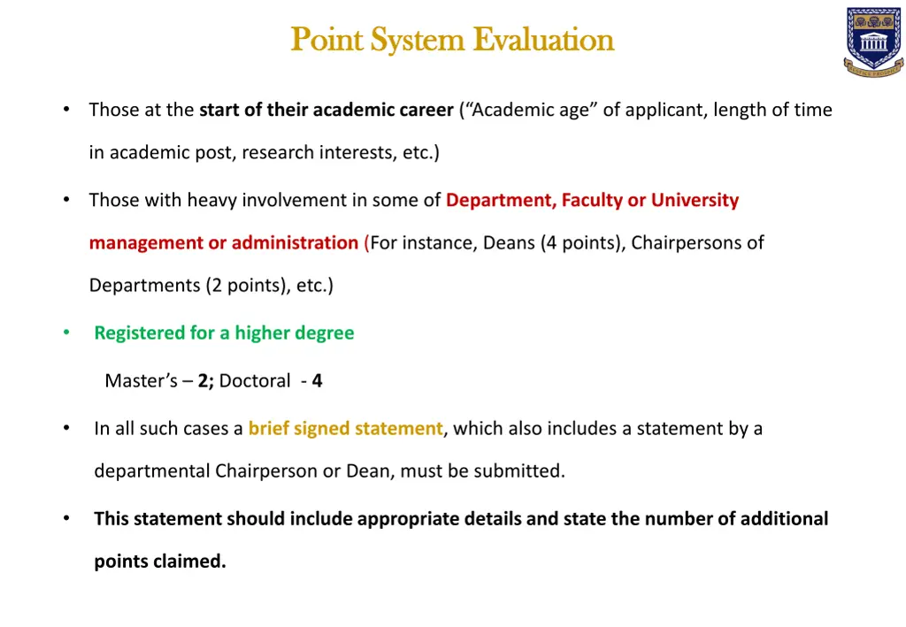 point system evaluation point system evaluation 2