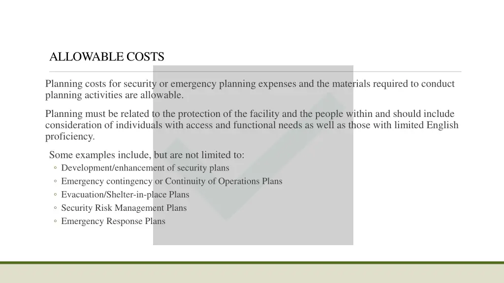 allowable costs 2