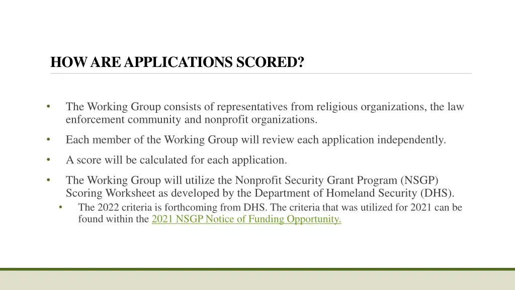 how are applications scored