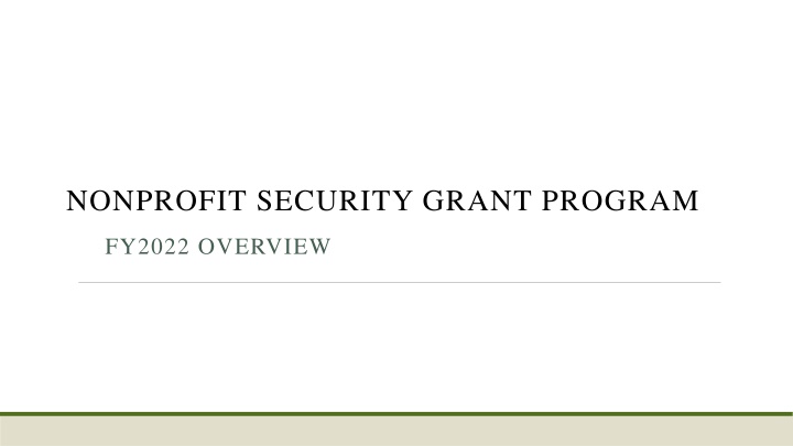 nonprofit security grant program