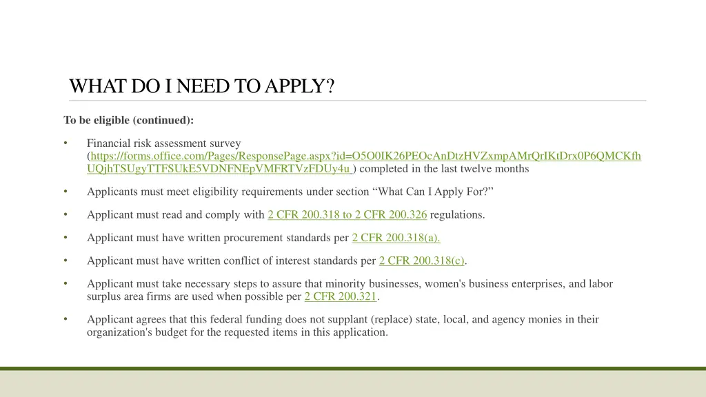 what do i need to apply 1