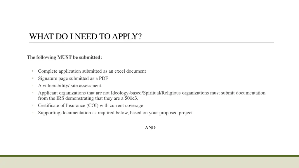 what do i need to apply 2