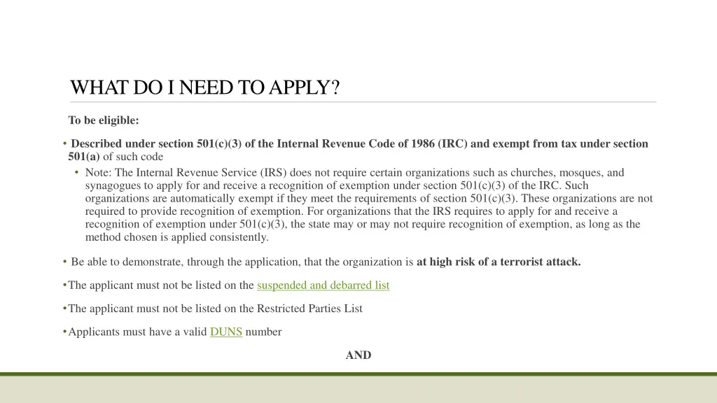 what do i need to apply