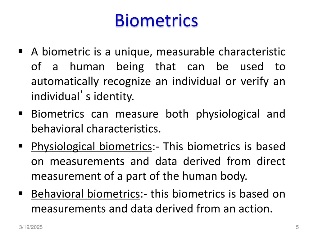 biometrics