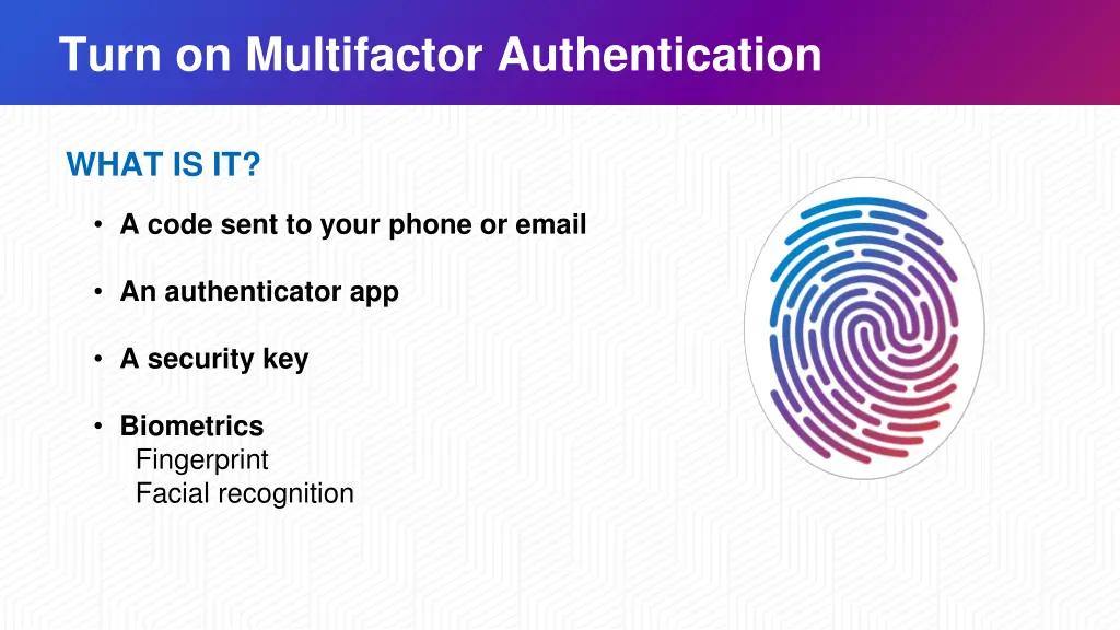 turn on multifactor authentication