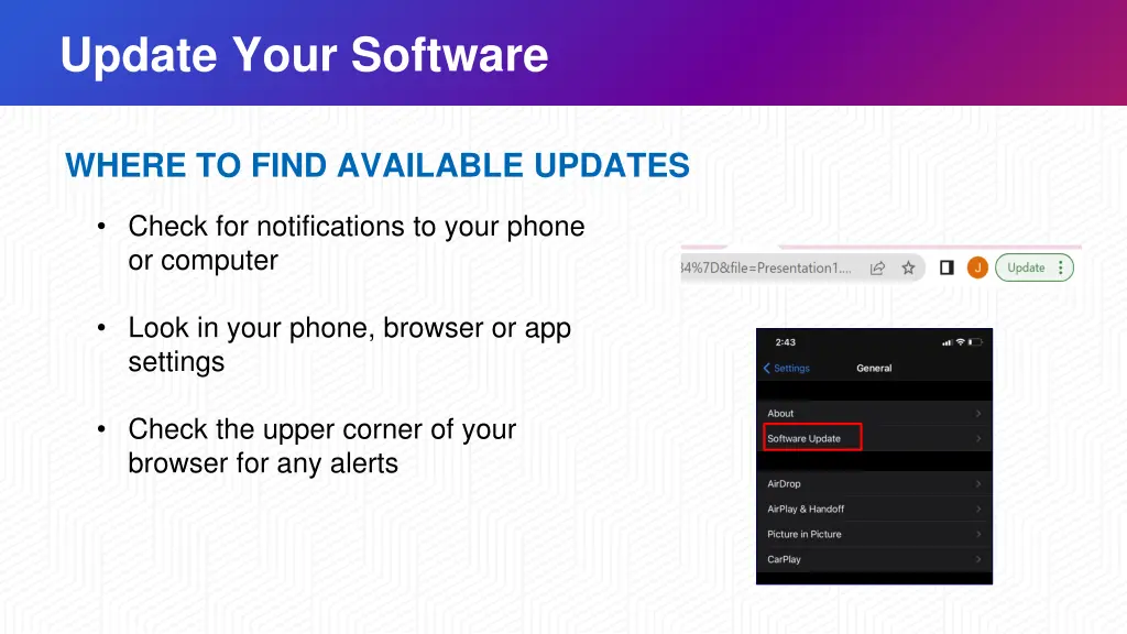 update your software 1