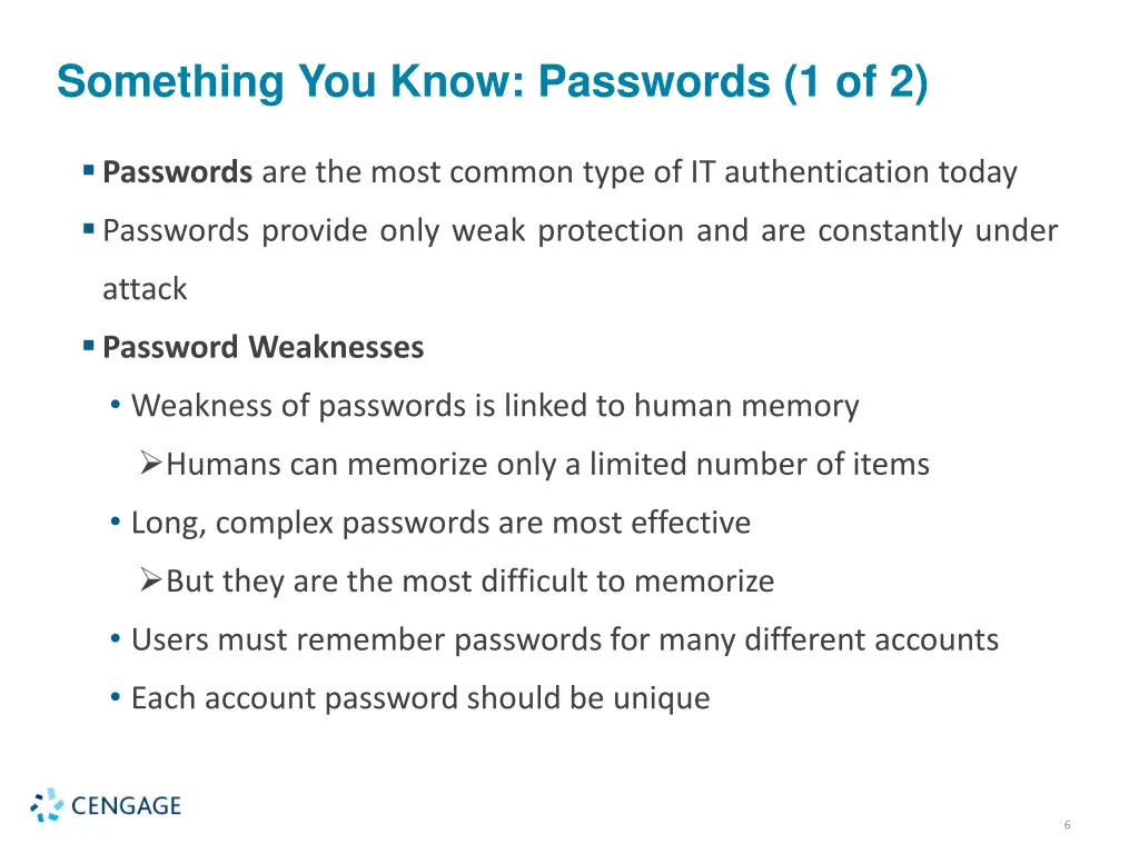 something you know passwords 1 of 2