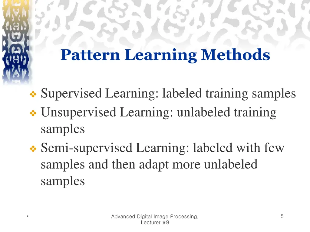 pattern learning methods
