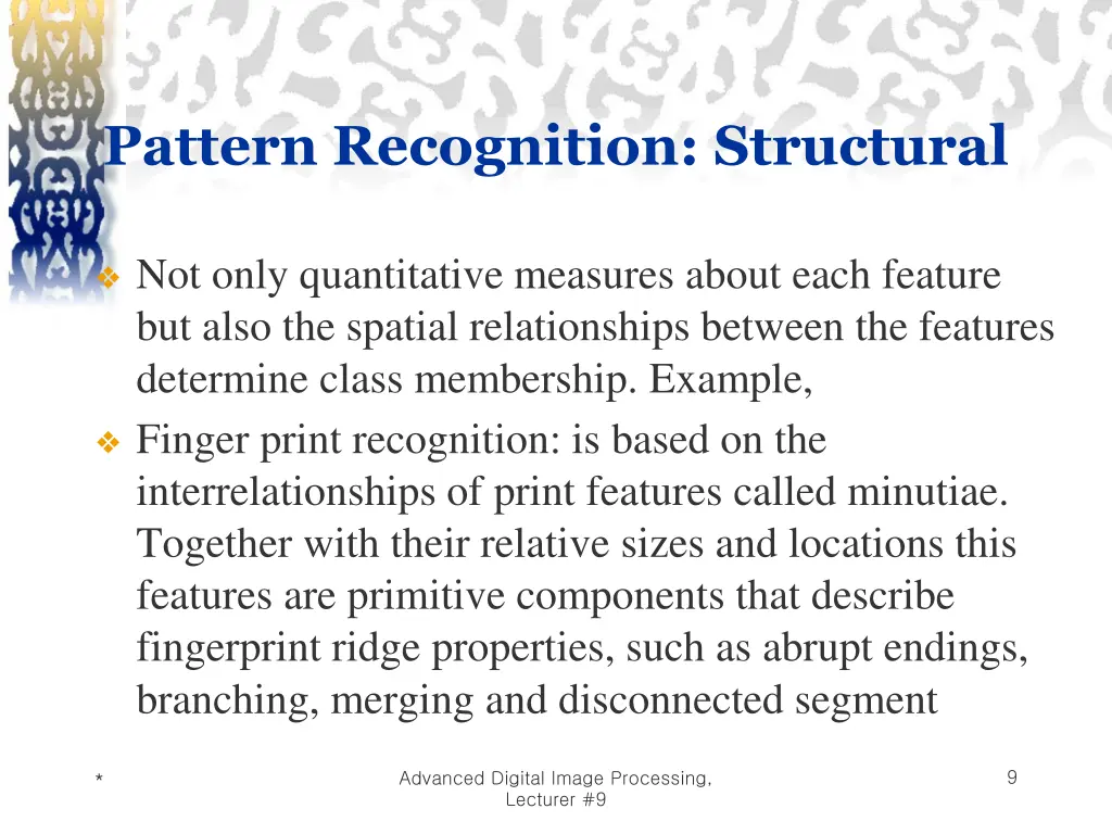 pattern recognition structural
