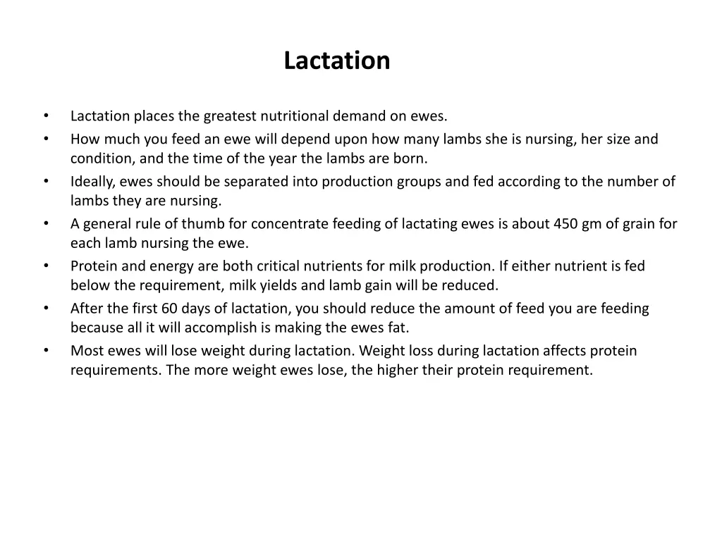 lactation