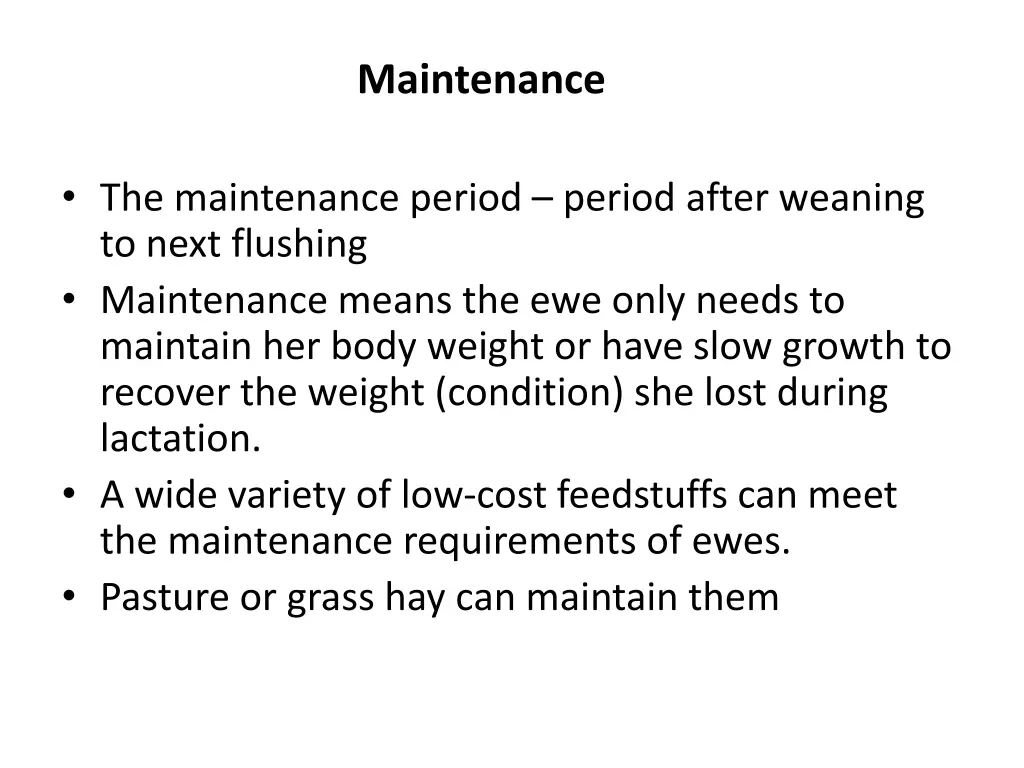 maintenance