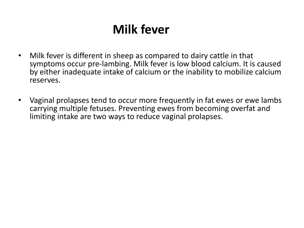 milk fever