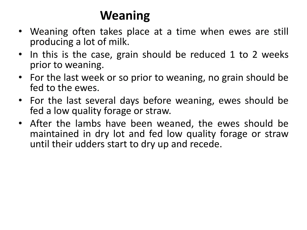 weaning