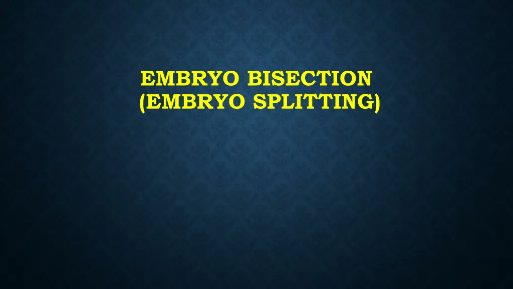 embryo bisection embryo splitting