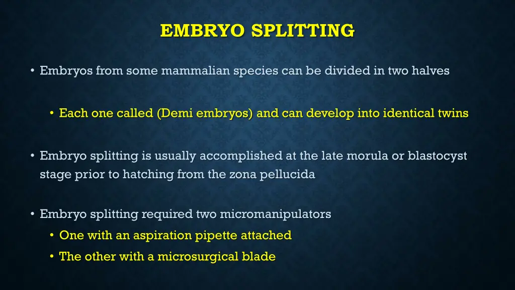 embryo splitting