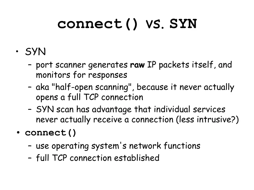 connect vs syn