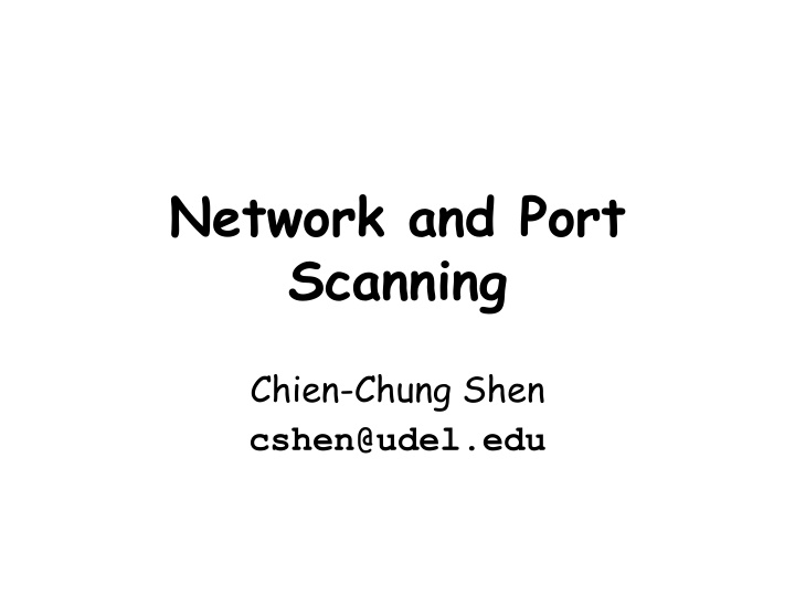 network and port scanning