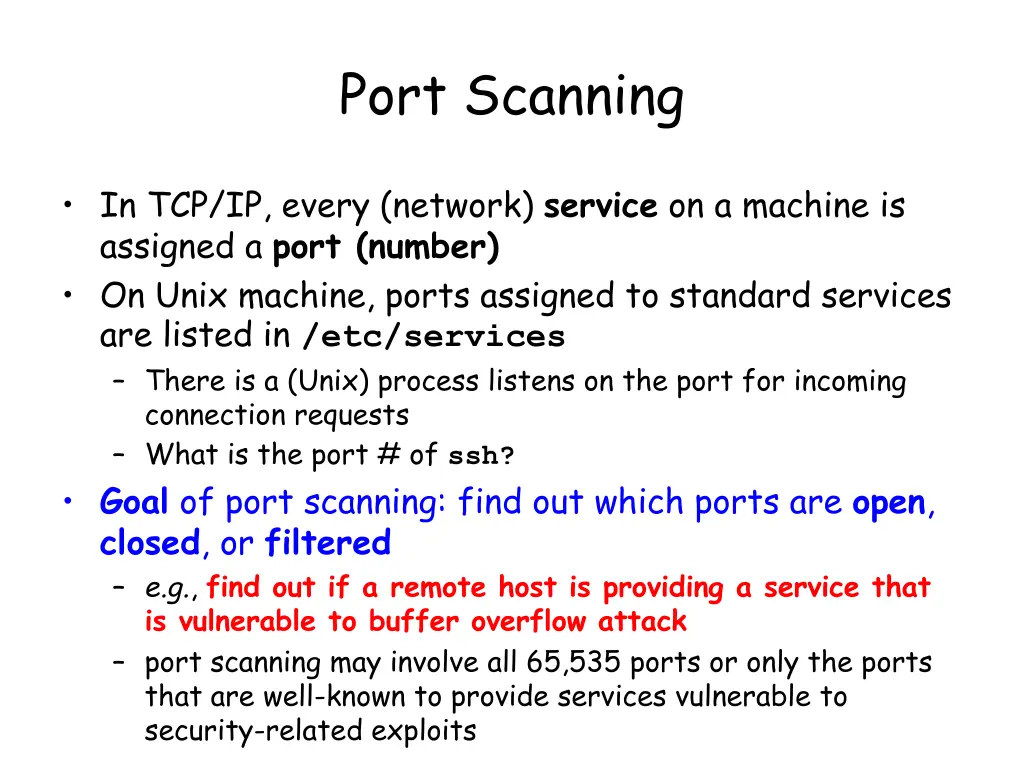 port scanning