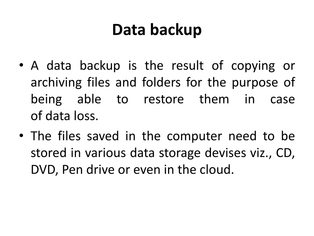 data backup