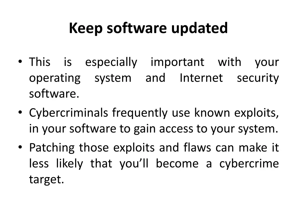 keep software updated