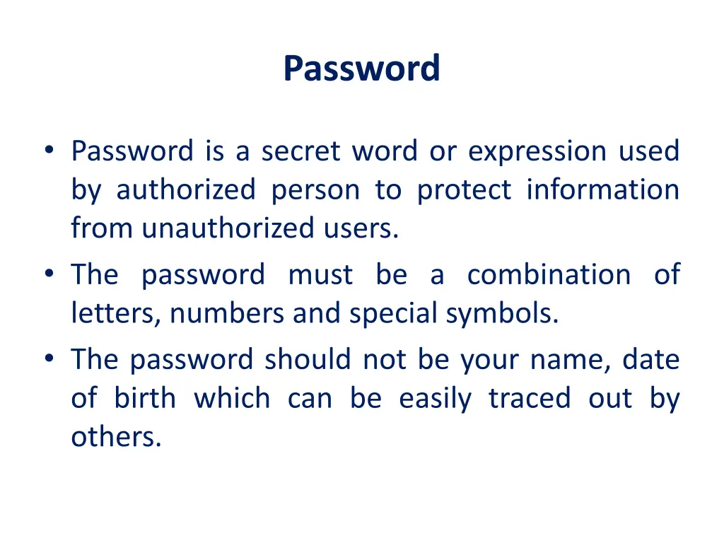 password