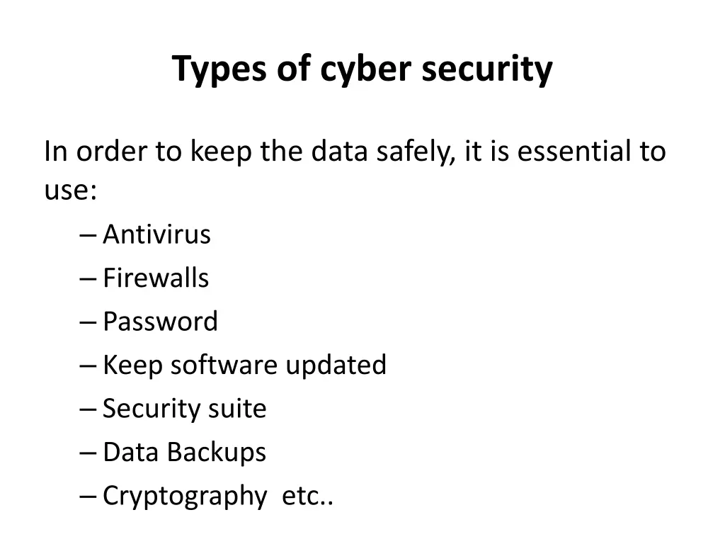 types of cyber security