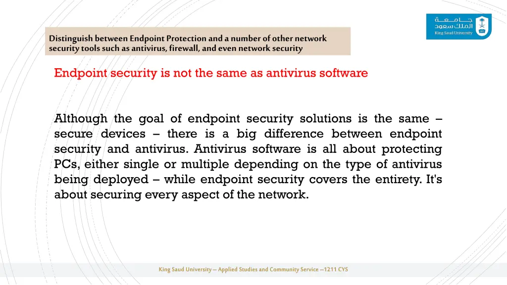 distinguish between endpoint protection 1