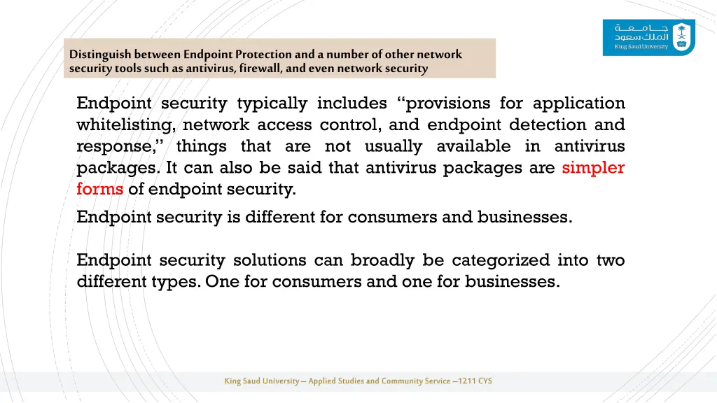distinguish between endpoint protection 2