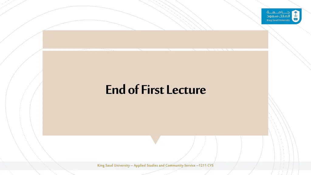 end of first lecture