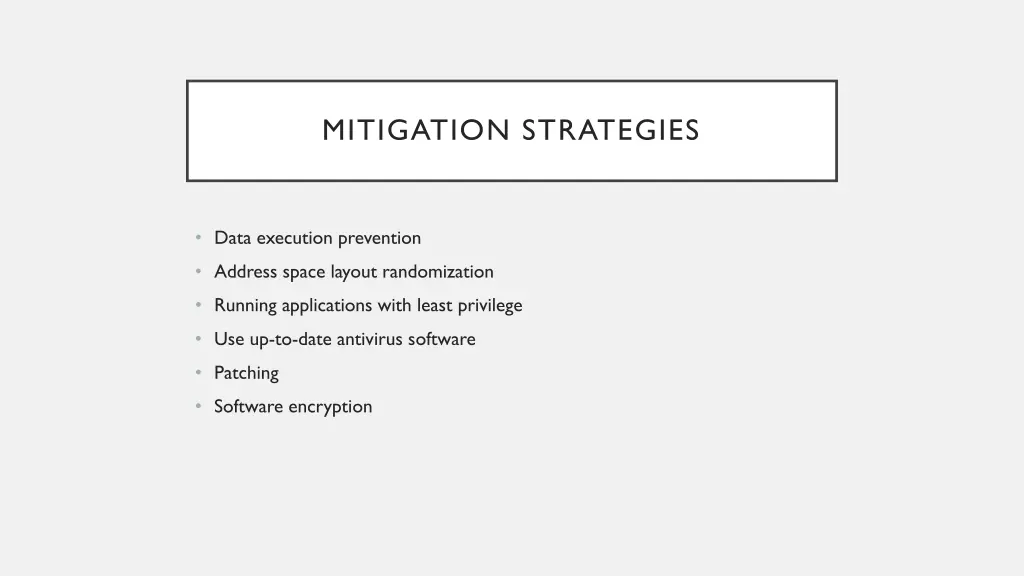 mitigation strategies