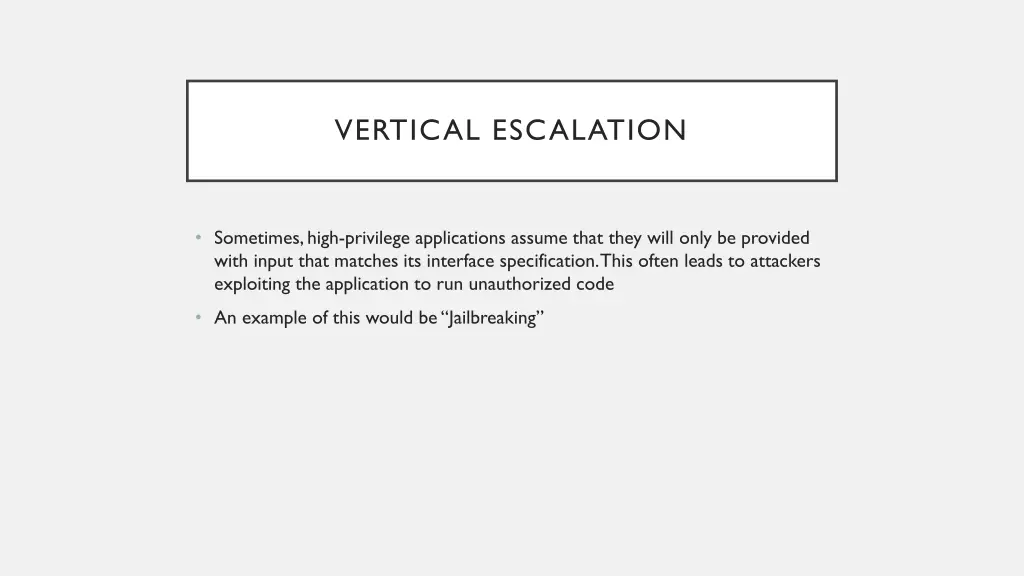 vertical escalation