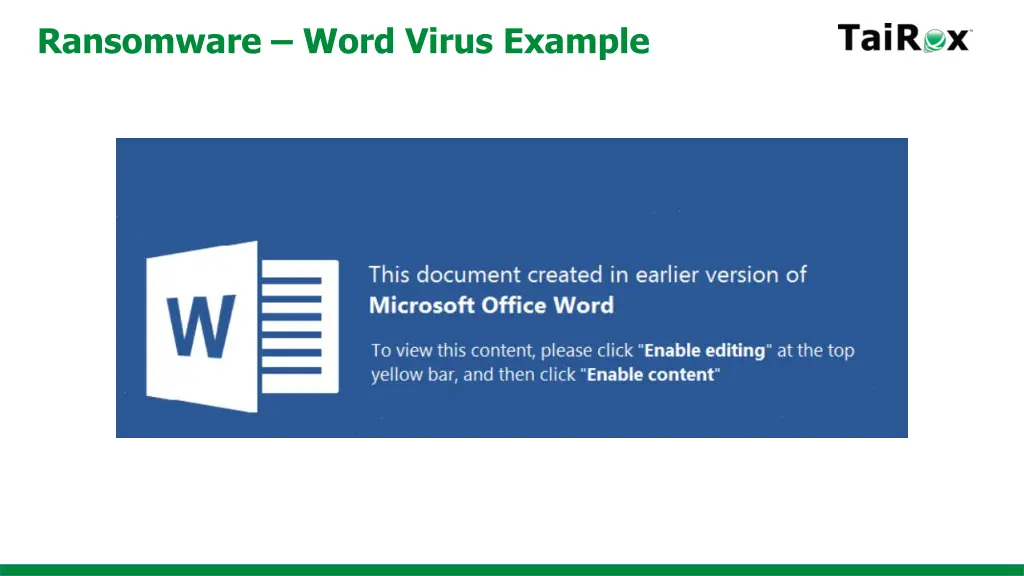ransomware word virus example