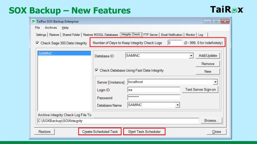 sox backup new features