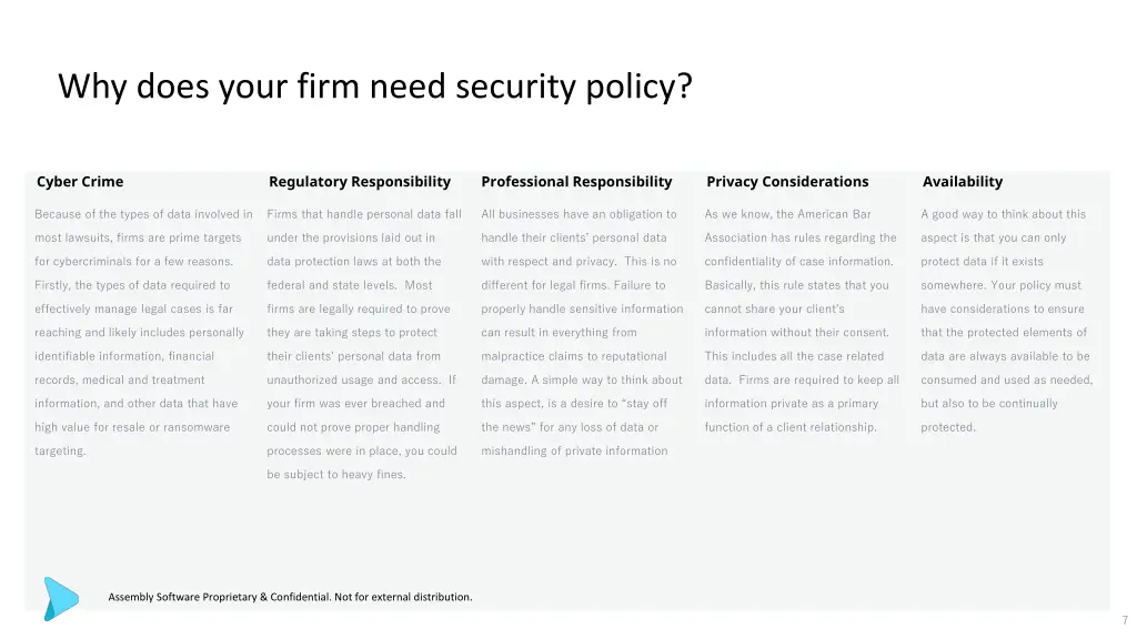 why does your firm need security policy